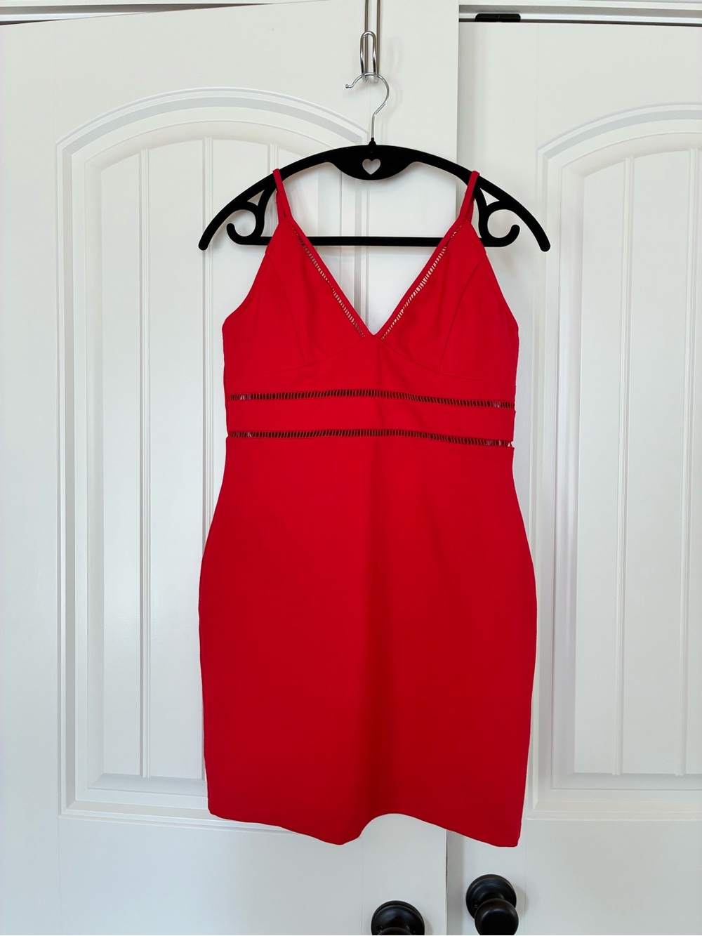 Lulu's Red V-Neck Spaghetti Strap Mini Dress